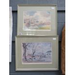 Pair of David Green limited edition prints - Great Barford and Bedford Bridge