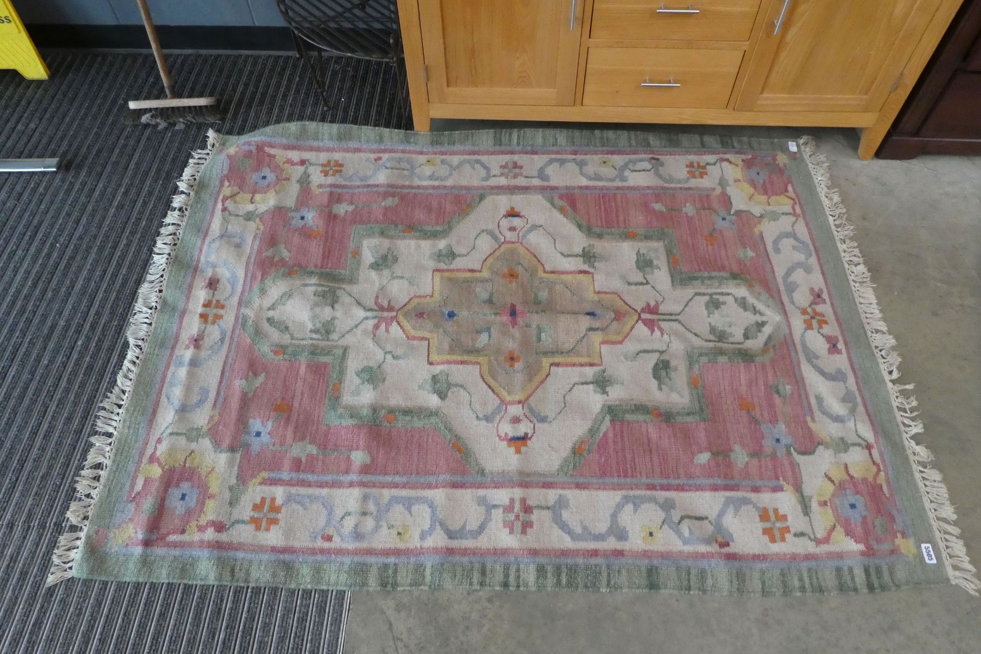 Multicoloured kilim with central medallion