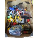 Box containing die cast cars