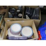 3 boxes containing Denby crockery