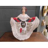 Painted plaster figure of flamenco dancer