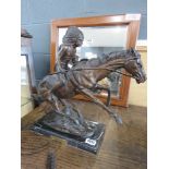 Bronze figure of North American Indian on horseback after Frederic Remington