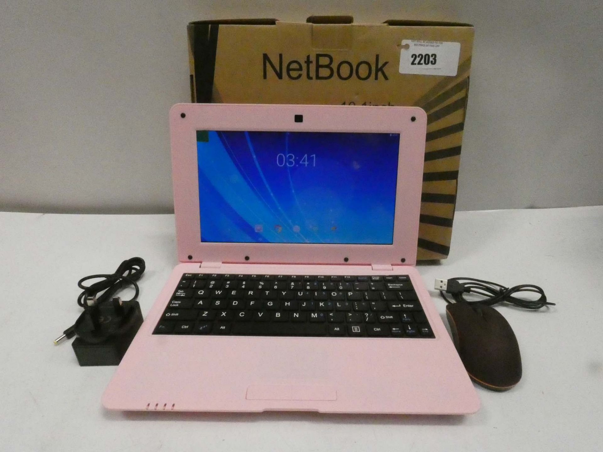 10.1'' Android Netbook with Allwinner A33 Quad-CoreCortex A7, 1GB RAM, 8GB storage, box, mouse and