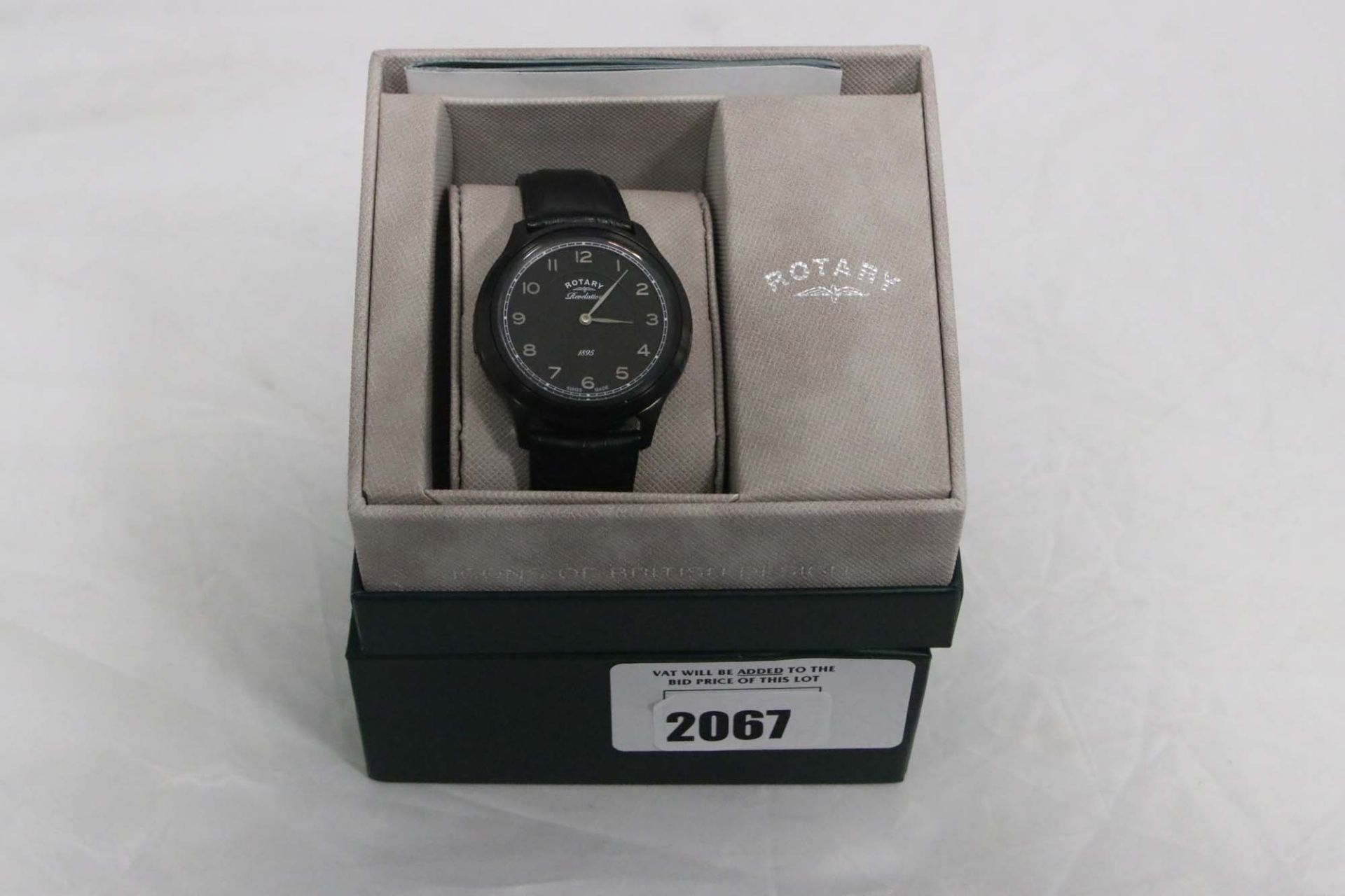 Rotary limited edition wristwatch with dual face, black leather strap and box