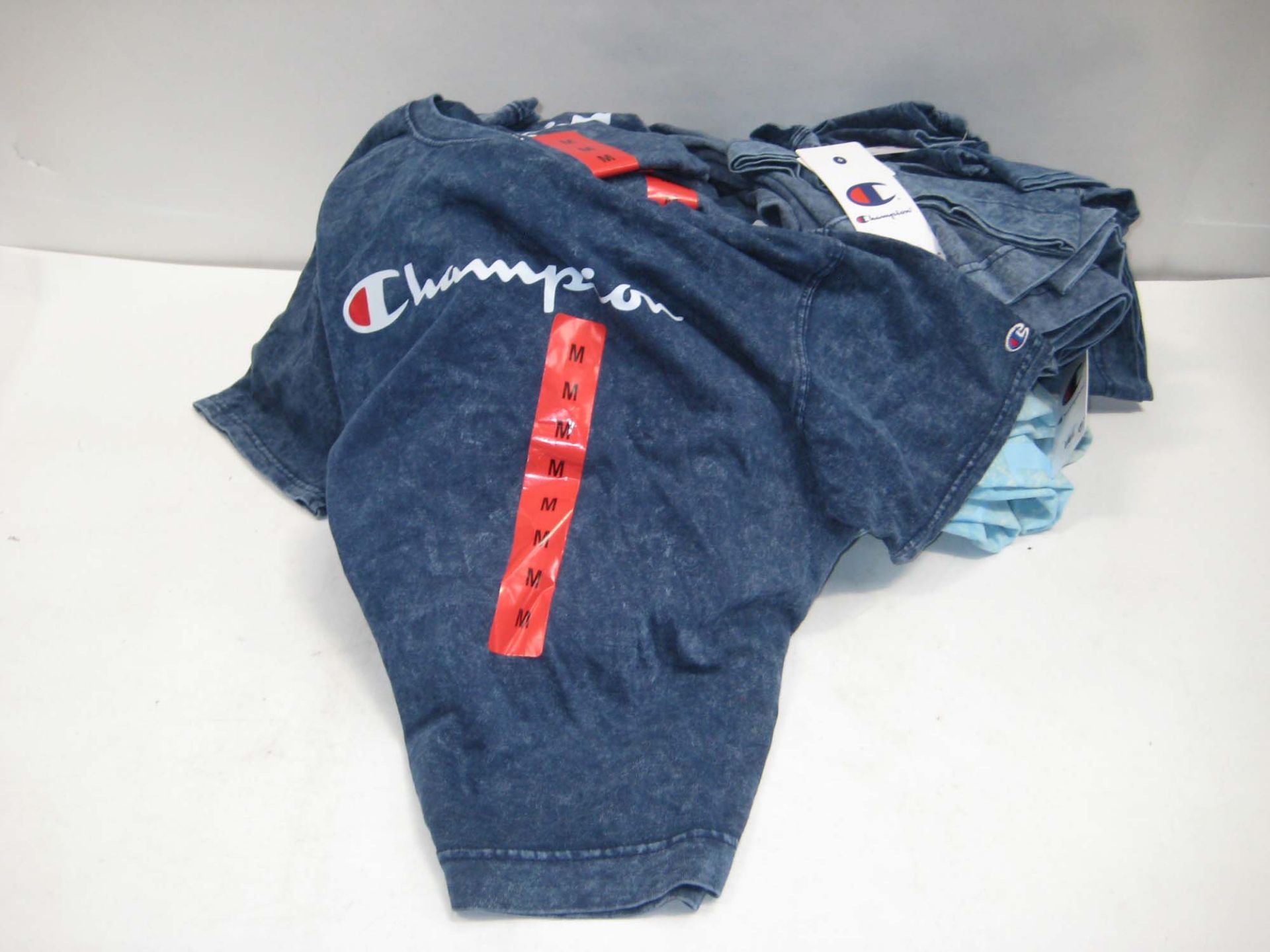 Bag containing ladies charcoal grey t-shirts by Champion sizes ranging from XXL to M (approx 20,