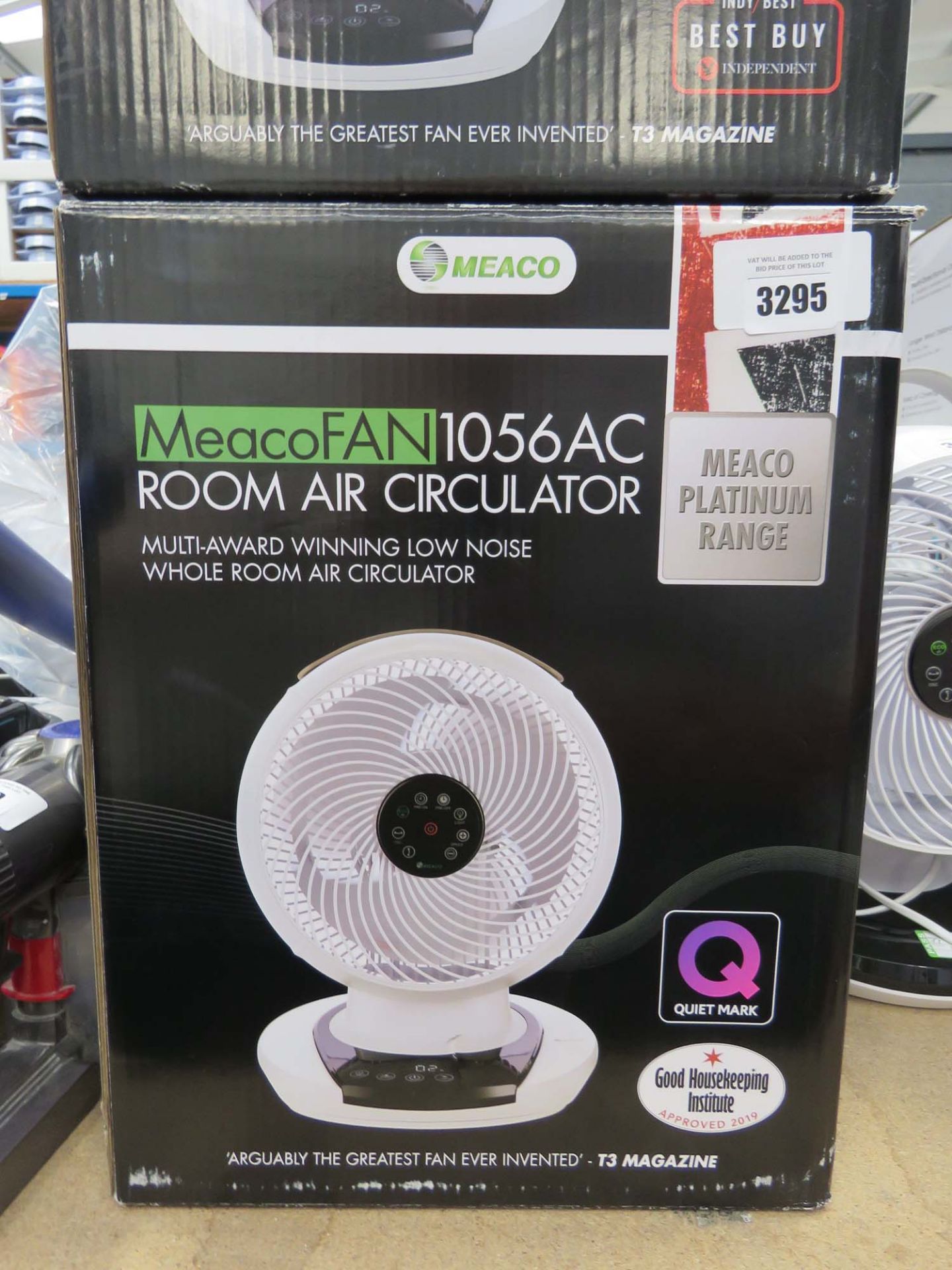 2 Meaco room air circulator fans with remotes boxed