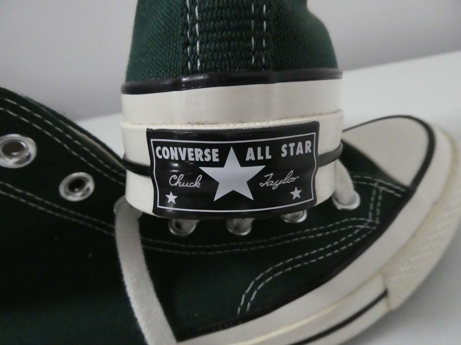 Converse All Star chuck taylor high tops in dark green size 6 - Image 3 of 4