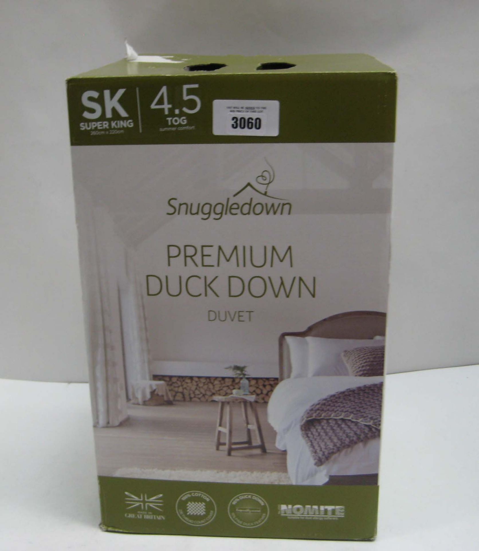 Boxed snuggledown Premier duck down duvet super king size 4.5 tog