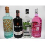 4 bottles of Gin, 1x Silent Pool Gin 70cl 43%, 1x Whitley Neill Original London Dry Gin 70cl 43%,