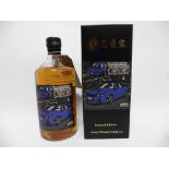 A bottle of Shinobu Pure Malt Japanse Whisky Mizunara Oak Limited Edition Blue car for The