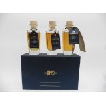 A gift set of 3 Mortlach Speyside Single Malt Scotch Whisky 10cl decanters of 12 year old,