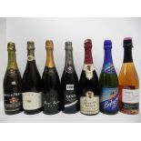 7 bottles sparkling wines, 1x Dino Prosecco Brut, 1x Babycham, 1x Pieroth Rotgold Sekt,