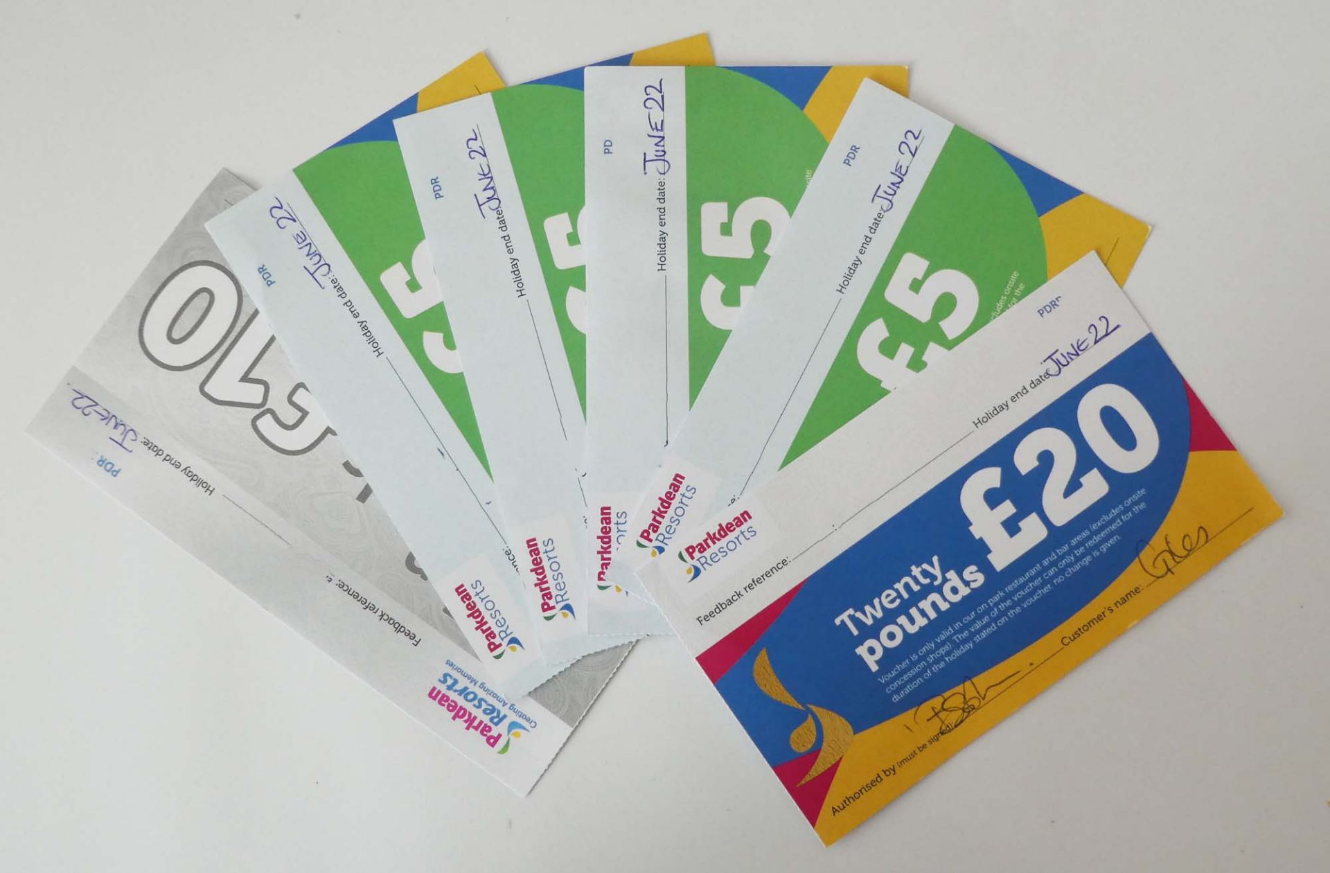 Parkdean Resorts (x1) - Total face value £50