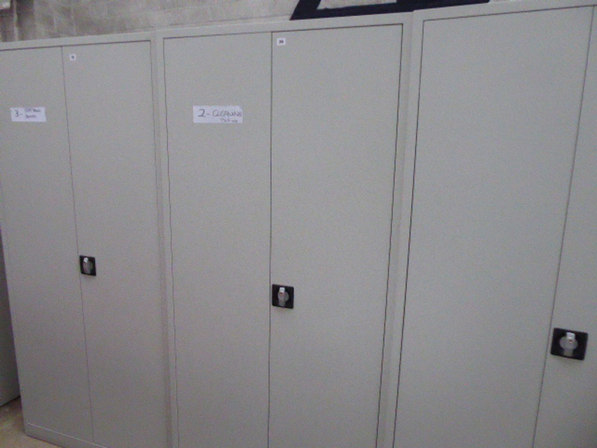 90cm grey metal 2-door stationery cabinet