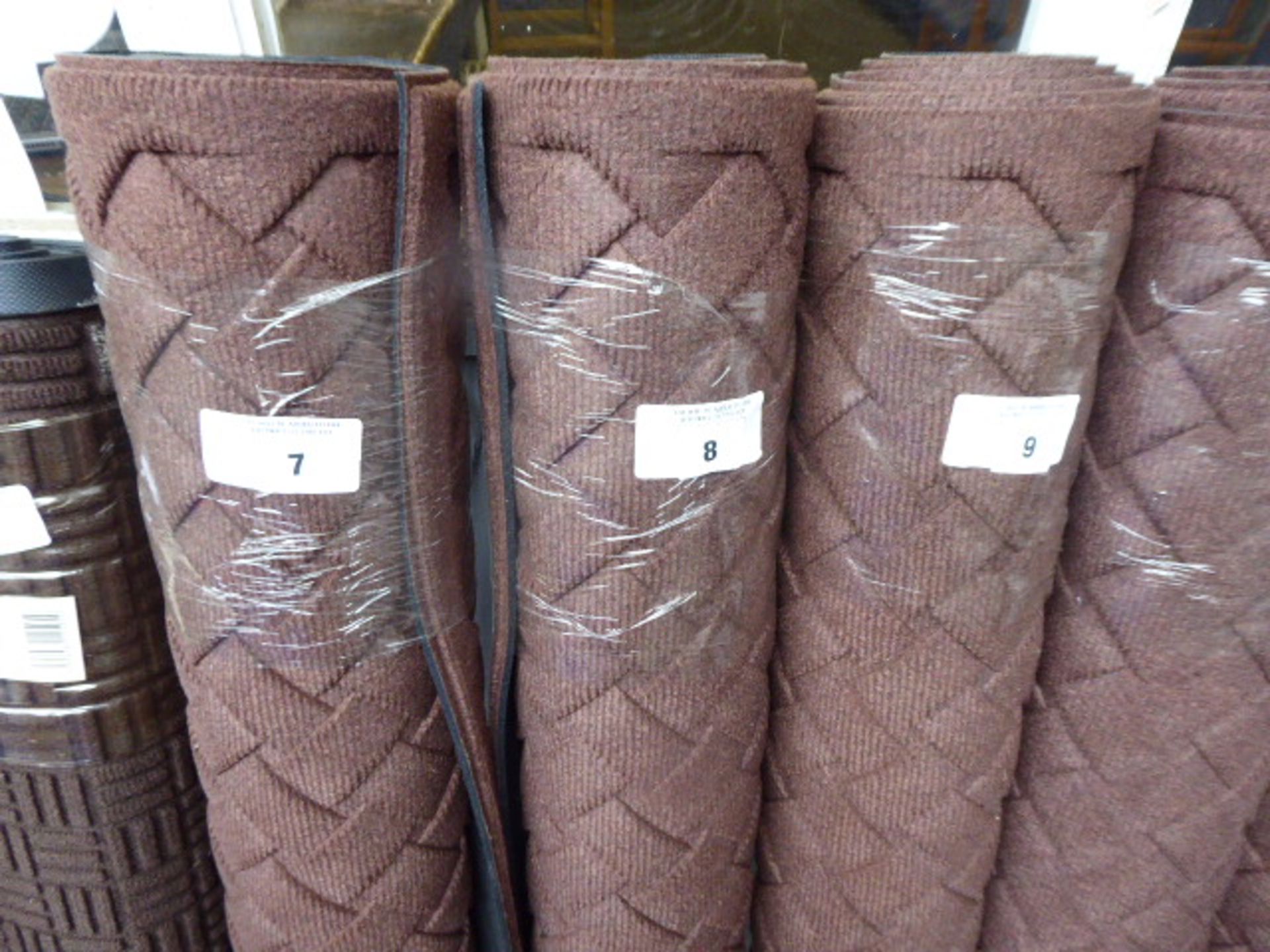 Large brown commercial mat with woven finish