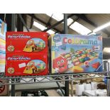 2 light and sound funny vehicles and 3 Colorama games