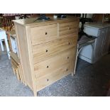 2116 - (1) Modern oak finish bedroom chest of five drawers