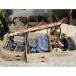 Under bay of mixed tooling incl. drill bits, spirit levels, screw drivers, etc.