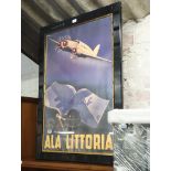 Large rectangular framed print, 'Ala Littoria'