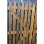 Wooden slatted garden gate, 90cm(w) x 175cm(h)