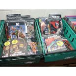 2 trays containing DC graphic novels incl. Superman, Batman, etc. (mainly in German and other