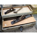 Carpenters toolbox with contents of planes and other hand tools