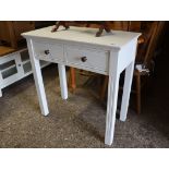 (2114) Modern white finish 2 drawer table