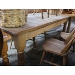 Victorian pine scrub top rectangular kitchen table