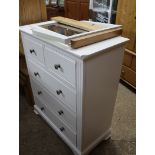 (10) Off white bedside dressing chest of 5 drawers