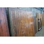 Pair of wooden feather edge driveway garden gate, each panel measuring 120cm(w) x 178cm(h)