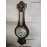 Oak banjo style barometer