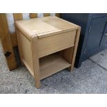 Light oak finish single drawer bedside cabinet