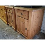 Pair of modern pine single drawer bedside cabinets