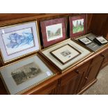 Collection of various framed and glazed engravings and prints