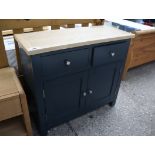 (2043) (24) Light oak and dark grey sideboard with 2 drawers