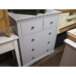 (9) Modern light grey chest of 2 over 3 drawers