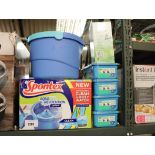 Spontex Aqua Revolution mop bucket and other cleaning accessories incl. speed mop wet cloths
