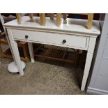 (2099) Modern white side table with 2 drawers