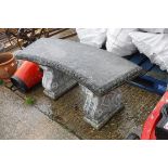 Concrete garden bench