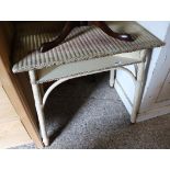 Painted Lloyd Loom table with shelf under