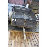 Wooden 2 wheeled trailer with integral lighting