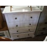 (30) Modern white chest of 5 drawers