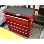 Clarke red sliding drawer lockable toolbox with key