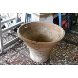 Terracotta pot in the style of a dairy mixing bowl