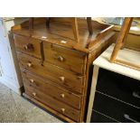 Modern pine chest of five drawers with tray top