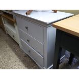 (2087) (22) Light grey chest of 3 drawers