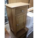 (14) Light oak finish bedside cabinet with single drawer