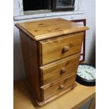 Modern pine chest of three drawers