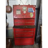 3 tier modular snap on tool chest (no key) with contents of various tools incl. Bedford, Draper,
