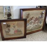 2 framed and glazed needle works